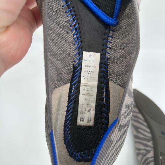 Rothy's Flat Shoes Womens Size 9.5 Gray Blue Zebra Print Pointed Toe Slip On - Picture 8 of 8